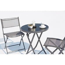 CONCEPT USINE Salon de balcon gris 2 places en ...