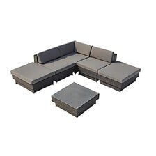 CONCEPT USINE Salon de jardin d'angle 5 places ...