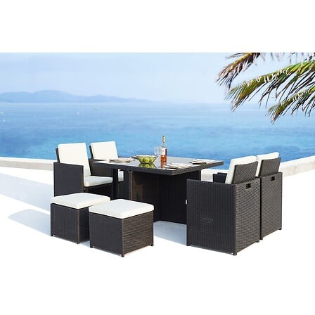 CONCEPT USINE Monaco 8 : salon de jardin encast...