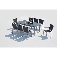 CONCEPT USINE CONCEPT USINE Salon de jardin extensible en alu 8 personnes gris AREZZO code EAN 3700998513205 