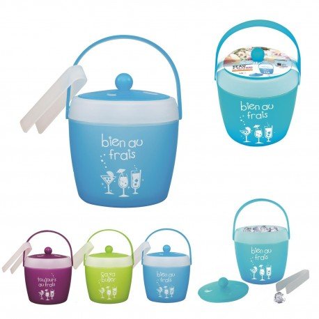 Seau à glaçons avec poignée et pince, capacité ...