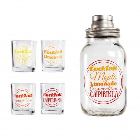 Coffret cocktail shaker avec verres spécial fêt...