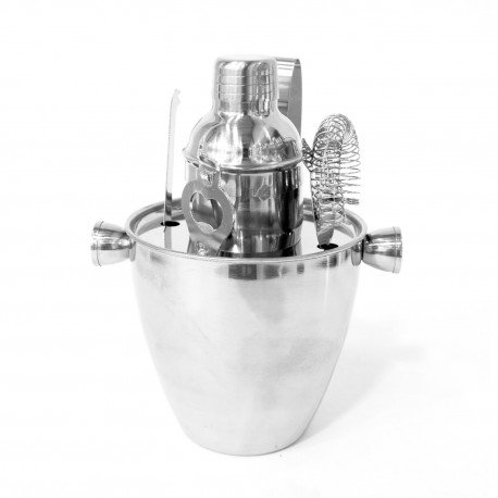 Coffret cocktail shaker et ustensiles en inox