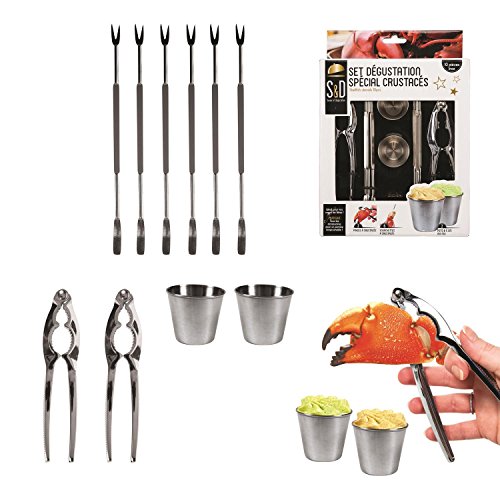 Antipasti&Cie Set ustensiles à crustacés, fruits de mer, 10 pièces, pinces, fourchettes code EAN 3701008718481 