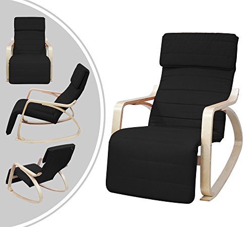 Fauteuil à bascule type rocking chair - Noir