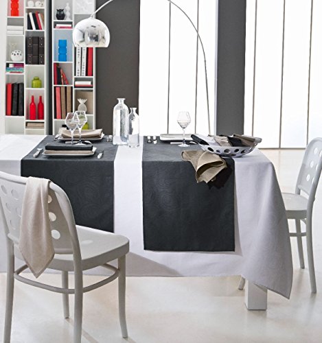 Chemin de table jacquard Spirale Anthracite 45x...