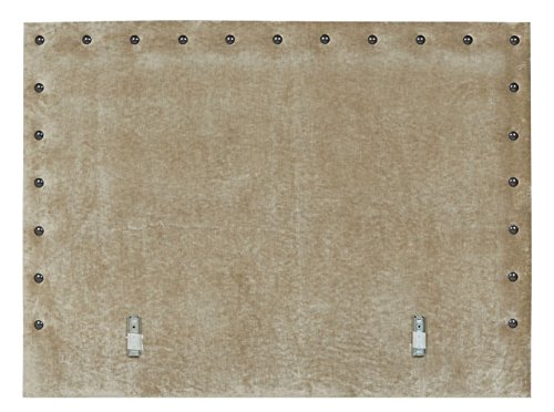 Tête de lit velours uni taupe forme Corner Fauc...