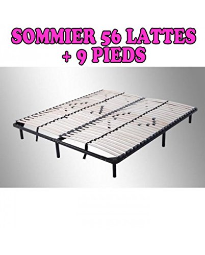 Sommier 56 lattes 180X200 + 9 pieds