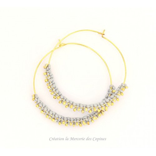 KIT Boucle d'oreilles Créoles OR - avec un macr...