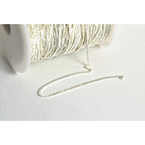 1 metre chaine extra fine maillon argentée 1 - ...