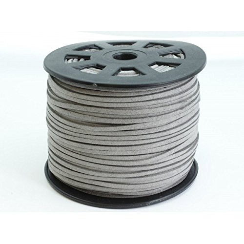 suédine grise foncée 3mm - cordon suédine au mètre
