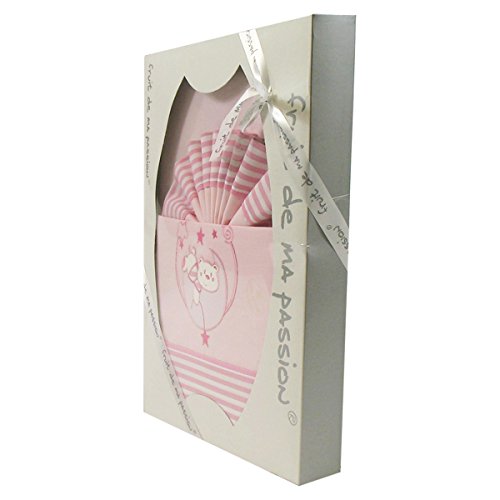 Fruit de ma passion Coffret Parure de draps rose strié - Motif Ourson Lune 3701063304810 (3701063304810)