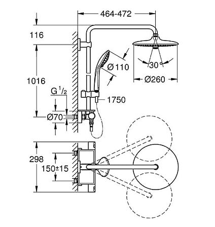 GROHE Colonne douche thermostatique Vitalio Joy...