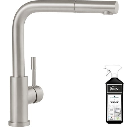 Robinet cuisine Steel Shower, acier massif, Ave...