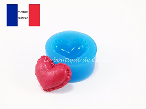 Moule silicone miniature coeur macaron pour fim...