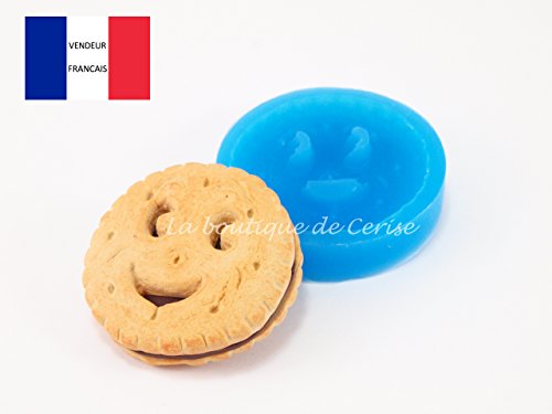 Moule silicone biscuit choco goûter pour fimo, ...