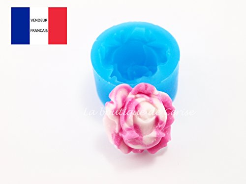 Moule silicone miniature fleur rose pour fimo, ...