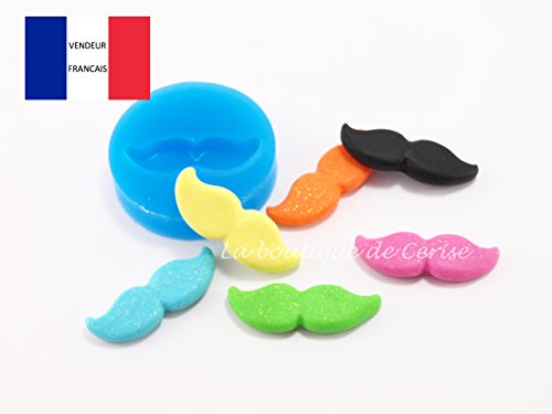 Moule silicone miniature moustache pour fimo, p...
