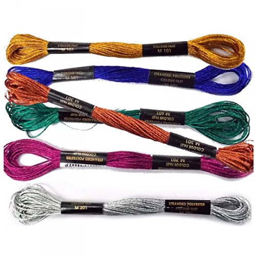 Pack 12 échevette fil à broder mouliné brillant...