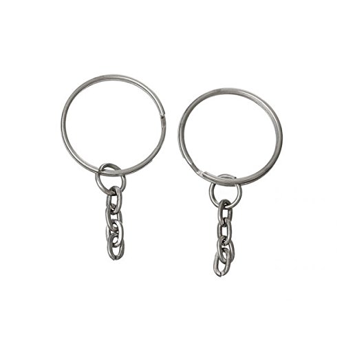 - 50 anneaux porte-clés avec chaînette