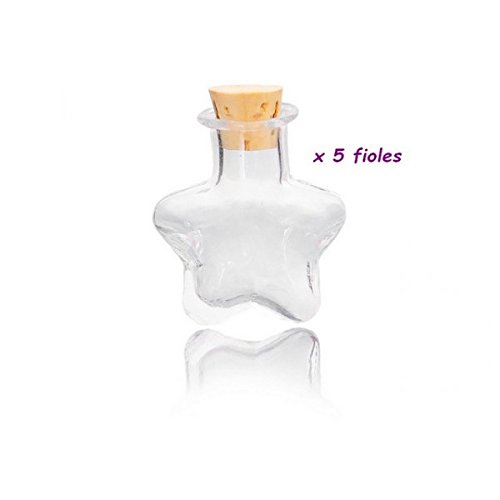 - 5 fioles etoiles 27x20mm