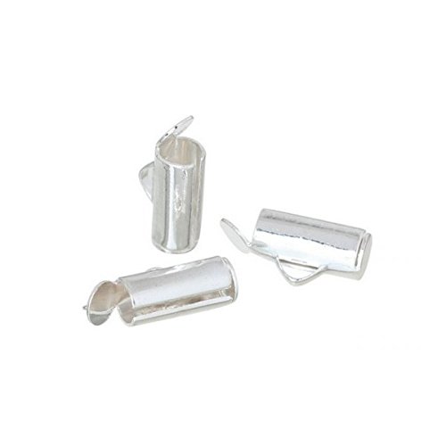 - 20 embouts tubes argentés 10mm pour créations...