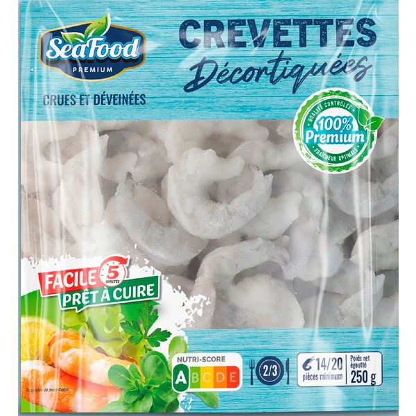  Crevettes Décortiquées Crues Congelées code EAN 3701102203470 
