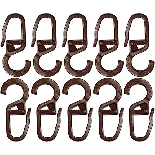 Agrafes crochets marron pour rideaux diamètre 1...