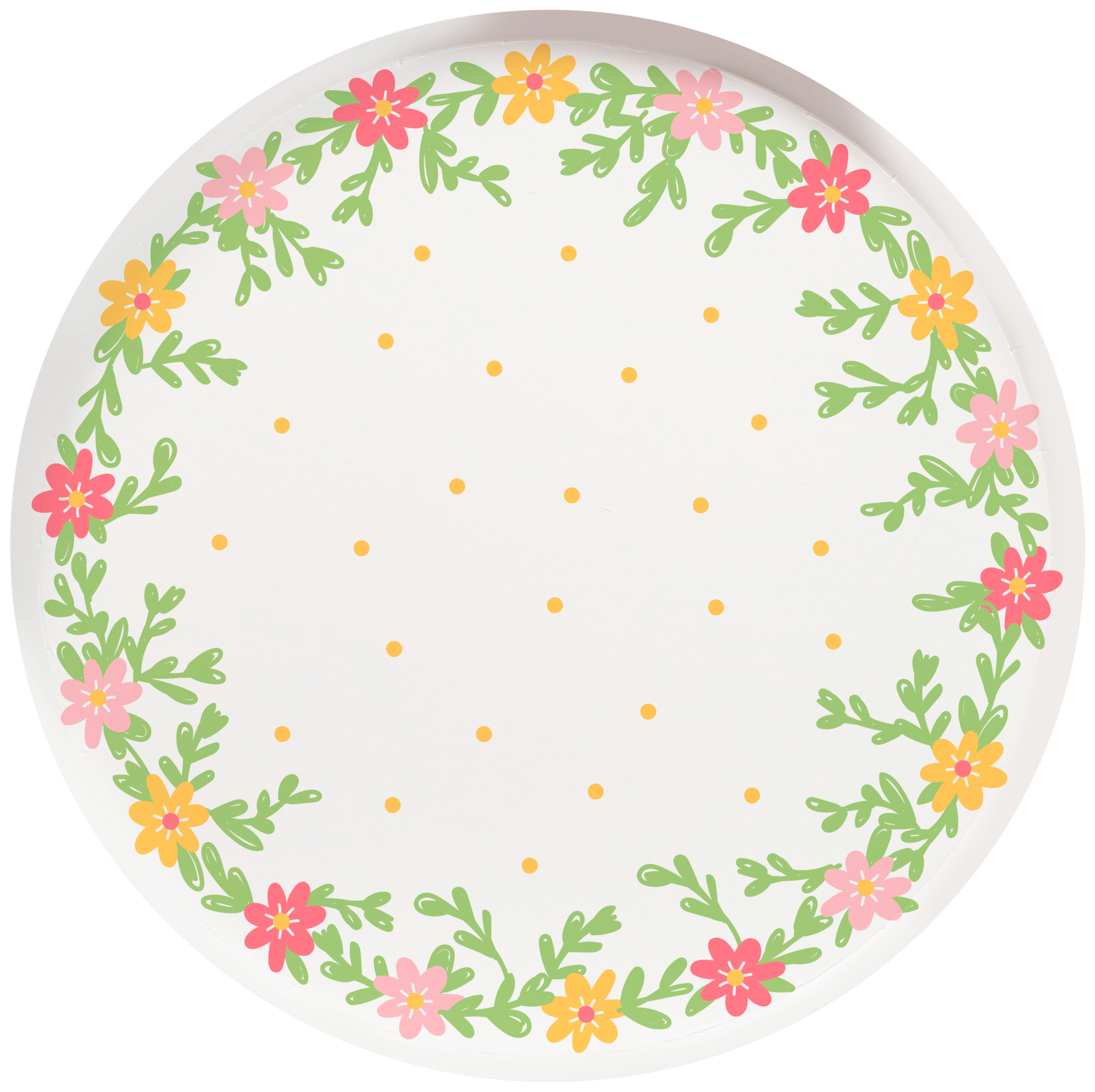LOT DE 8 ASSIETTES COURONNE DE FLEURS ET POIS J...