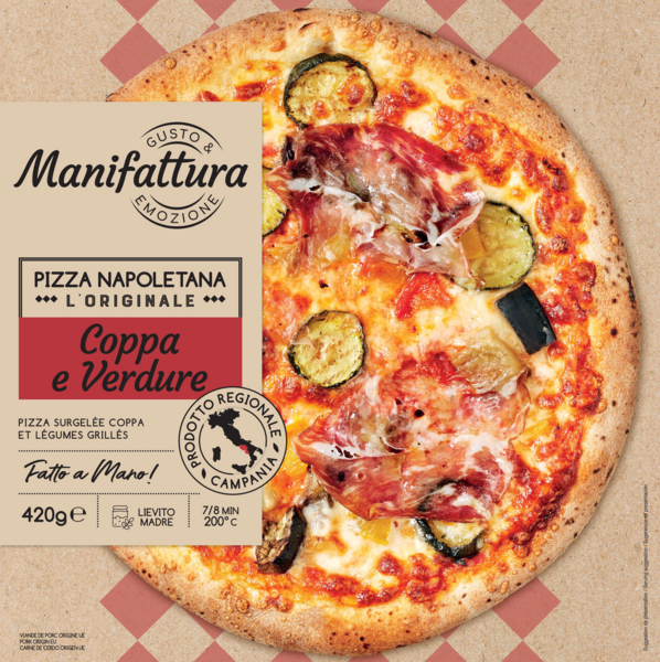 PIZZA SURGELÉE COPPA ET LÉGUMES GRILLÉS
3701192501418 MANIFATTURA PIZZA SURGELÉE COPPA ET LÉGUMES GRILLÉS
3701192501418 MANIFATTURA