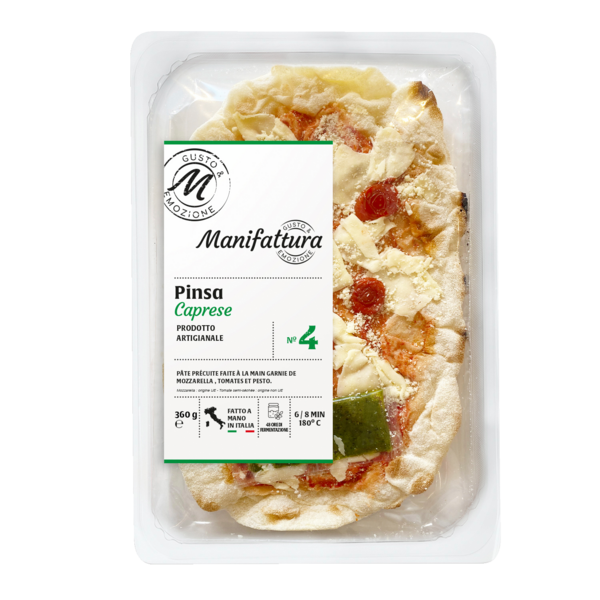 PINSA CAPRESE : SAUCE TOMATE, MOZZARELLA ET TOM...