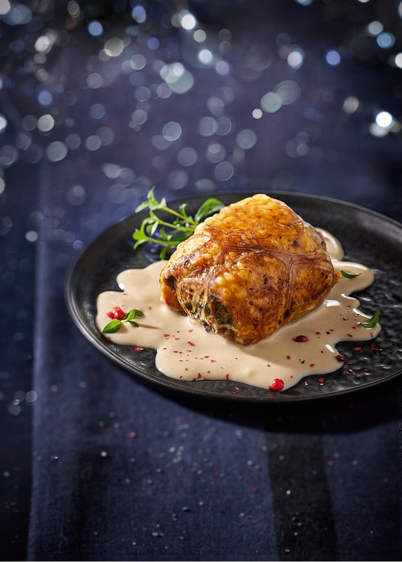 FE CHAPON FARCI AUX CHAMPIGNONS, SAUCE AU FOIE GRAS  3701222801686 (3701222801686)