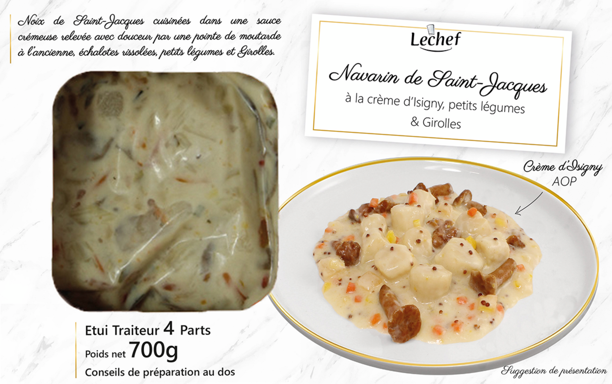 Navarin de Saint-Jacques* à la crème d'isigny, ...