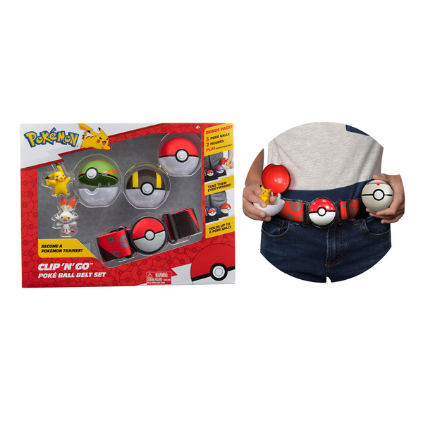 Ceinture avec 3 Pokéball et 2 figurines