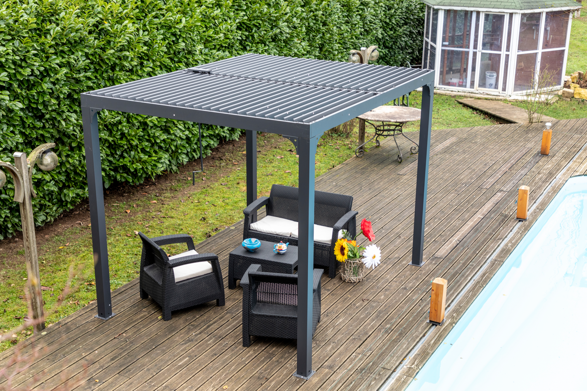 Pergola bioclimatique 3 X 3 M 3701406700378 HABRITA Pergola bioclimatique 3 X 3 M 3701406700378 HABRITA