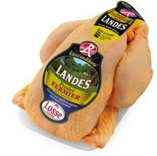 LOSSE VOLAILLES DES LANDES POULET DES LANDES LABEL ROUGE PRÊT À CUIRE code EAN 3701560500012 