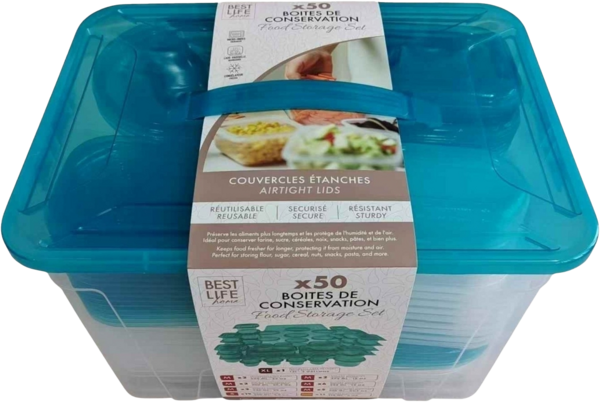 BEST LIFE SET DE 50 BOÎTES HERMÉTIQUES AVEC COUVERCLES 
 code EAN 3701571419525 