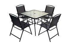 HABITAT ET JARDIN Salon de jardin repas en méta...