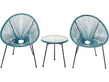 HABITAT ET JARDIN Ensemble de jardin acapulco  "Liana" - 2 places - Bleu clair 3701577622059 HABITAT ET JARDIN