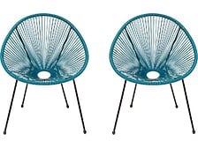 HABITAT ET JARDIN HABITAT ET JARDIN Lot de 2 fauteuils de jardin "Ania" - Bleu foncé code EAN 3701577622165 