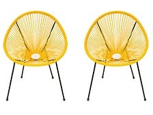 HABITAT ET JARDIN Lot de 2 fauteuils de jardin "Ania" - Jaune 3701577622226 HABITAT ET JARDIN