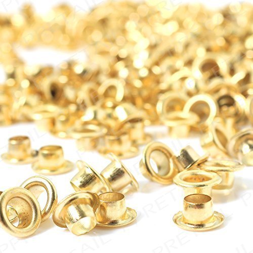 Trimming Shop 100 x 4mm œillet avec Bronze Intérieur Trou pour Vêtements et Cuir Loisirs créatifs - Passages pour Ajouter Rubans, Tissu en Art et Couture Projets - Idéal pour Sacs, Scrapbooking, et tissu Réparation - Or, 4mm code EAN 3725426436642 