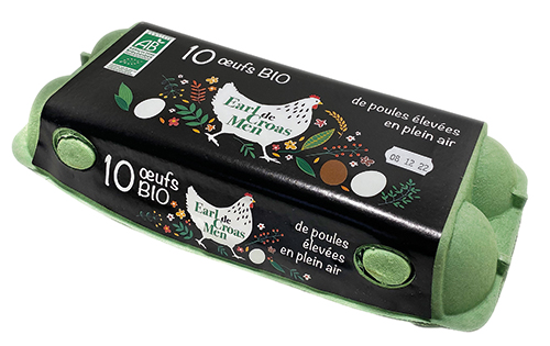 EARL DE CROAS MEN 10 ŒUFS BIO DE POULES ÉLEVÉES EN PLEIN AIR code EAN 3748759 