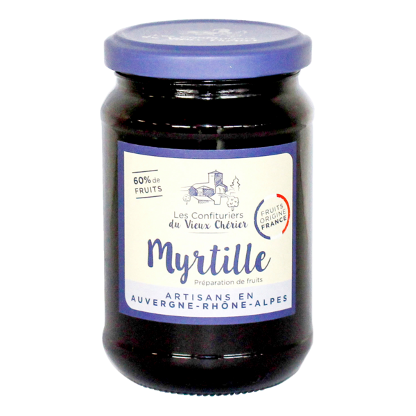 LES CONFITURIERS DU VIEUX CHÉRIER PRÉPARATION DE MYRTILLE 60 %
 code EAN 3760010230084 