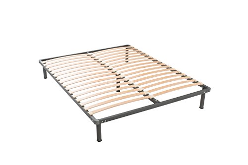 Somkit cadre à lattes en kit bois gris 140 x 19...