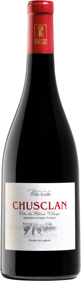  CÔTES DU RHÔNE VILLAGES CHUSCLAN AOP ROUGE DOMAINE DE BELLE FEUILLE 2022 code EAN 3760015084057 