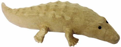 Petit sa126o crocodile en papier mâché marron