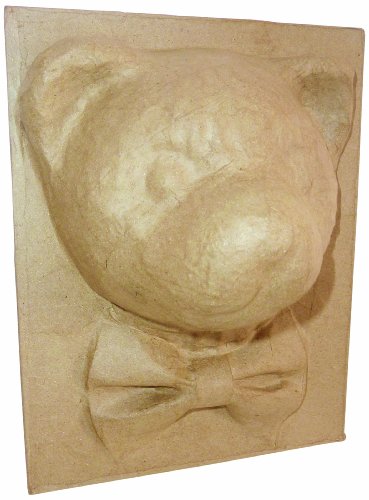 Cadre tête teddy bear à accrocher en papier mâc...