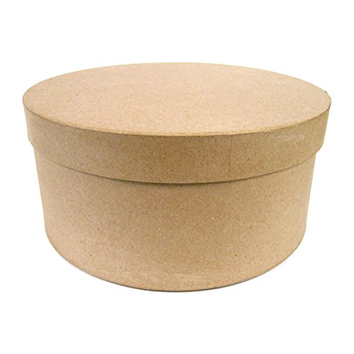 Lot de 3 boîtes chapeau en papier mâché marron