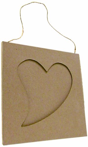 Cadre plat en papier mâché en forme de coeur ma...
